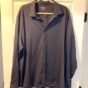 UNTUCKit Button Down Shirt 100% Cotton Grey Huber XXXL 3XL Relaxed Polo Casual